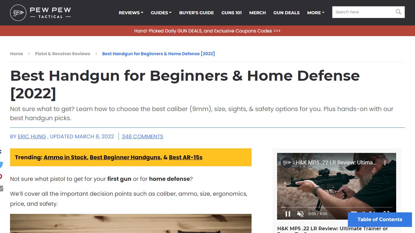 Best Handgun for Beginners & Home Defense [2022]